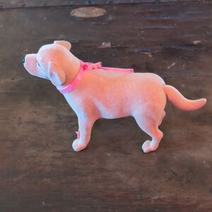 Barbie Pink Dog Figurine with Bow